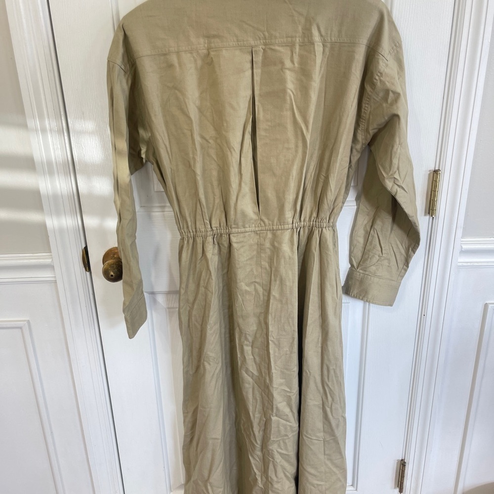 Vintage Impromptu Khaki Shirt Dress Size 12 Tall w Matching Belt 100% Cotton - Picture 3 of 7